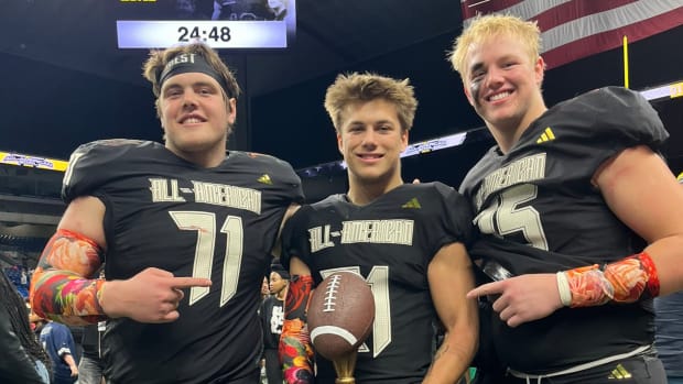 From left to right, Gophers recruits Brett Carroll, Koi Perich and Riley Sunram.